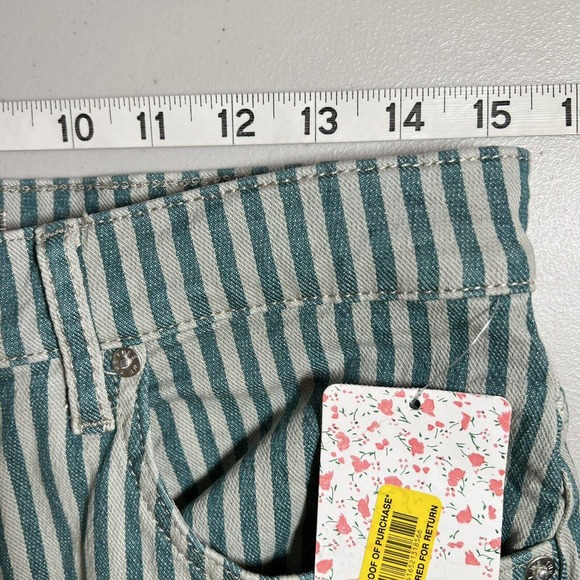 NWT Free People High Wasted Striped Blue Green Flare Jeans Size 29 - Picture 7 of 10